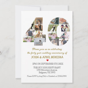 Convites Aniversário de Casamento de Fotografias Personaliz