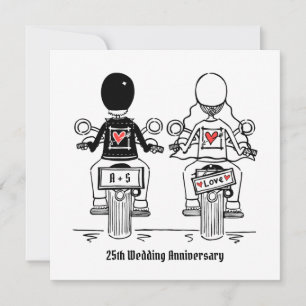 Convites Aniversário de Casamento de Motocicleta de Motoque