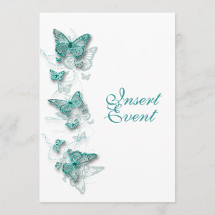 Convites aniversário de casamento de noivado branco aqua