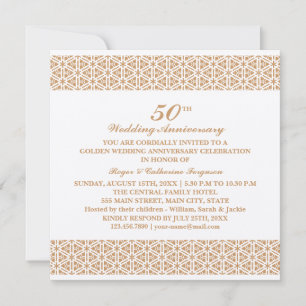 Convites Aniversário de Casamento de Padrão de ornamentado