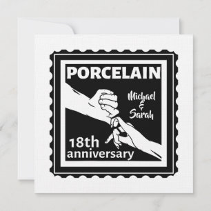 Convites aniversário de casamento de porcelana tradicional