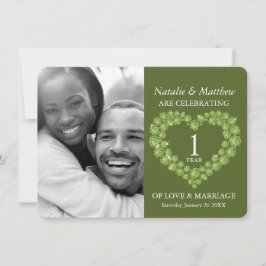 Convites Aniversário de casamento de primeiro ano Peridot f