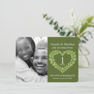 Convites Aniversário de casamento de primeiro ano Peridot f