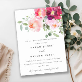 Convites Aniversário de Casamento de Rosa do Burgundy Blush