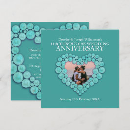 Convites Aniversário de casamento de turquesa 11 anos foto