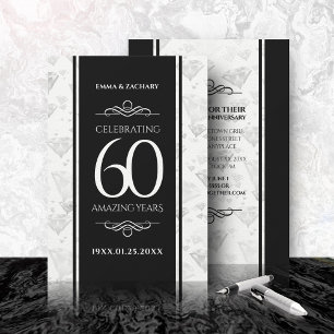 Convites Aniversário de Casamento do Elegante 60º Diamond