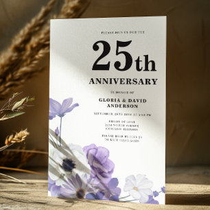 Convites Aniversário de Casamento do Elegante Elegante Purp