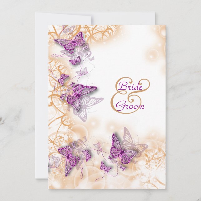 Convites Aniversário de casamento do noivado roxo (Frente)