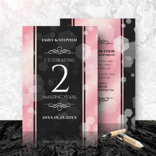 Convites Aniversário de Casamento do Rosa Quartz Elegante