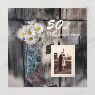 Convites aniversário de casamento do vaqueiro 50th do paí
