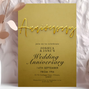 Convites Aniversário de Casamento Dourado