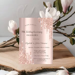 Convites Aniversário de Casamento Dourado do Rosa<br><div class="desc">Um moderno,  chique e glamouroso com brilho no fundo rosa dourado.</div>