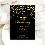 Convites Aniversário de Casamento Dourado e negro<br><div class="desc">Celebrar o marco raro e extraordinário de setenta anos de amor e compromisso com o nosso Convite de Aniversário de Casamento Platinum Opulento - um verdadeiro testamento para uma vida de memórias queridas e devoção inflexível. Exudição da opulência e da graça, este convite é enfeitado com um fundo de platina...</div>