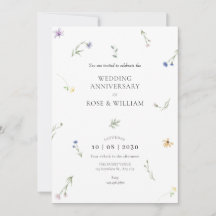 Aniversário de casamento elegante de flores selvag