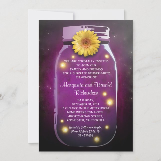 Convites Aniversário de Casamento em Jarra de Pedra Rústica (Frente)