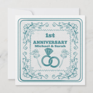 Convites Aniversário de casamento floral personalizável ano