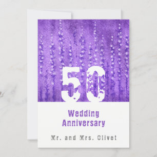 Convites Aniversário de Casamento Lilac Lupines 50
