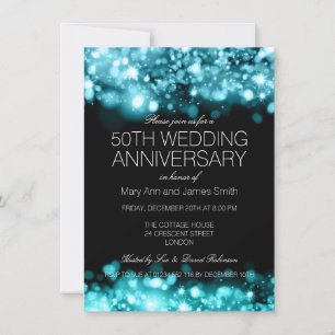 Convites Aniversário de Casamento Luzes Cintilantes Turques