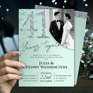 Convites Aniversário de Casamento Moderno de 41 Anos  