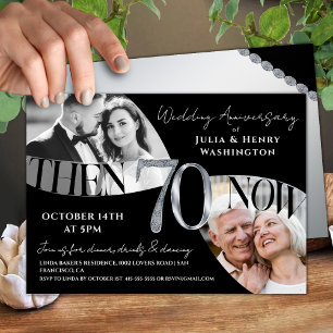 Convites Aniversário de Casamento Moderno de 70 Anos