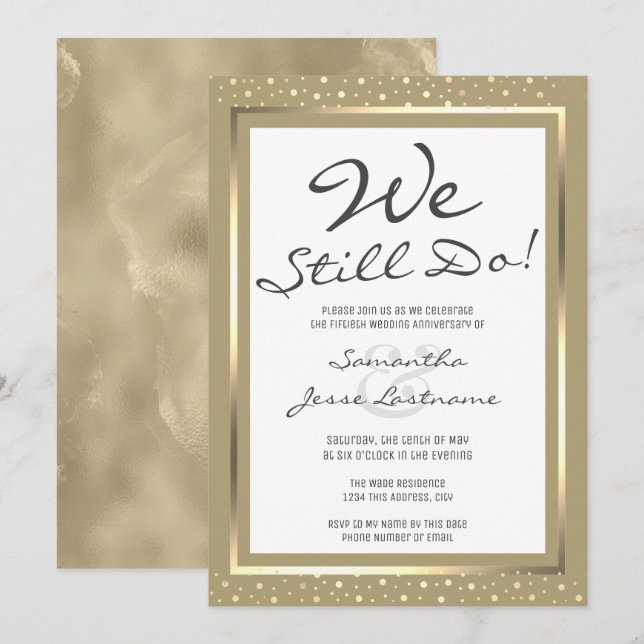 Convites Aniversário de Casamento Nós Ainda Fazemos Elegant (Frente/Verso)