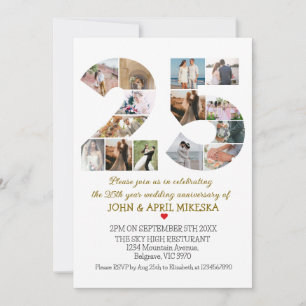Convites Aniversário de Casamento Personalizado de Foto Núm