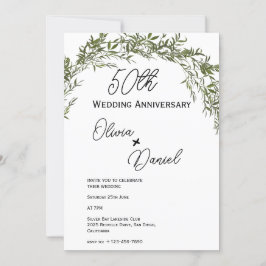 Convites Aniversário de Casamento Refined Classic Greenery