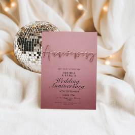 Convites Aniversário de Casamento Rosa