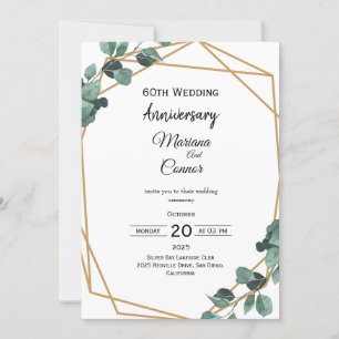 Convites Aniversário de Casamento Timeless Emerald Greenery