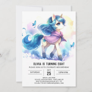 Convites Aniversário de Cavalo Personalizado da Aquarela