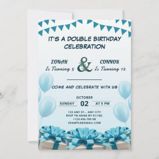 Convites Aniversário de Celebração Dupla