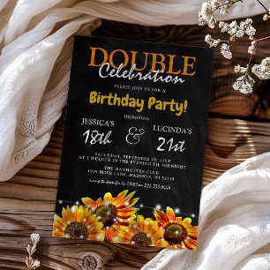 Convites Aniversário de Celebração Dupla Rústica de Gir