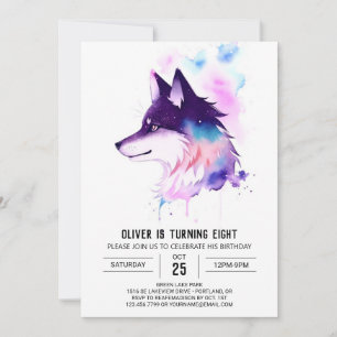 Convites Aniversário de Celestial Howling Wolf