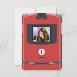 Convites Aniversário de Celular Flip Vermelho dos Anos 2000