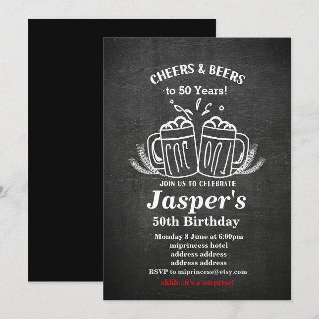 Convites Aniversário de cerveja, aplausos a qualquer ano! (Frente/Verso)