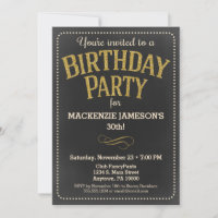 Aniversário de Chalkboard Convocação Homem Adulto 