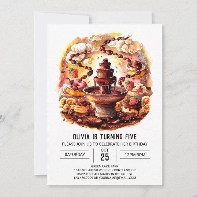 Convites Aniversário de Chocolate para Crianças Mágicas (Frente)