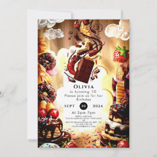 Convites Aniversário de Chocolate para Crianças Simples