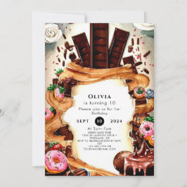 Convites Aniversário de Chocolate Simples para Crianças