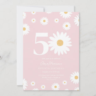 Convites Aniversário de Cinquenta Anos Floral Retro