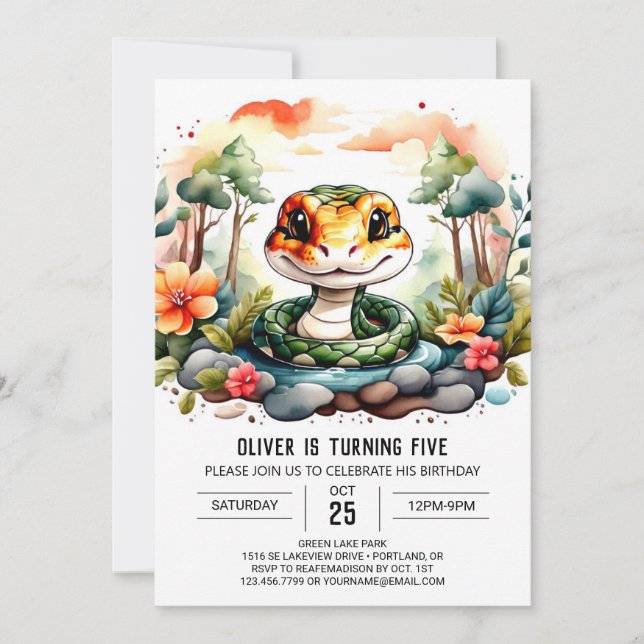 Convites Aniversário de Cobra Online (Frente)