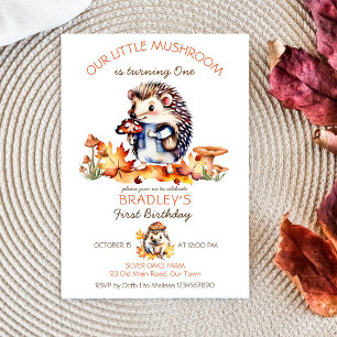 Convites Aniversário de cogumelos de ourivesaria fofinho