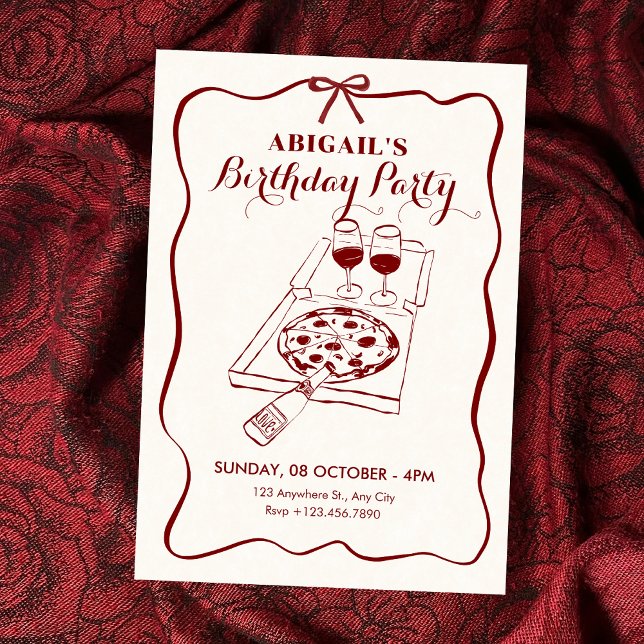 Convites Aniversário de comida e bebida  (Criador carregado)