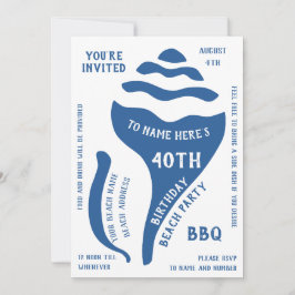 Convites Aniversário de concha de praia