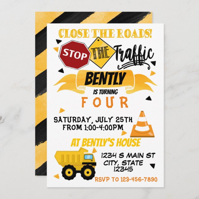 Convites Aniversário de construção (Frente/Verso)