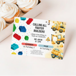 Convites Aniversário de Construção Conjunta e Blocos de Con