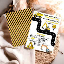 Convites Aniversário de Construção de Garoto Gêmeo de Camin