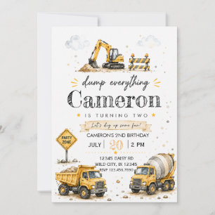 Convites Aniversário de Construção Despeje Tudo