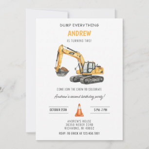Convites Aniversário de Construção Simples Moderna Pessoal