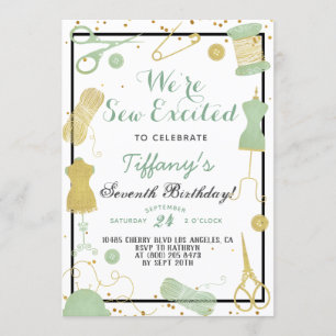 Convites Aniversário de Costura Animado